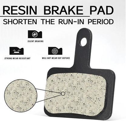 BUCKLOS Resin Disc Brake Pads - Wear-Resistant Hydraulic MTB Brake Pads Compatible with Shimano B01S, B03S & B05S