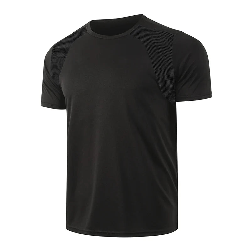 Men’s Summer Solid Color T-Shirt – Round Neck Short Sleeve Athletic Fitness Sports Top (Black & White, 1–2 PCS)
