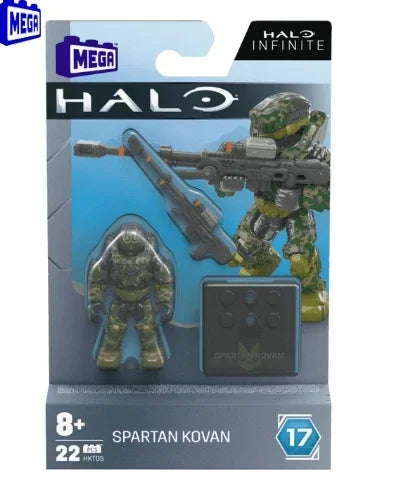Original Mega Construx Halo Infinites Heroes Series 17 – Spartan Yoroi Kovan Agryna Action Figure Collectible Toy
