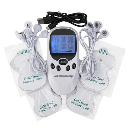 Digital TENS EMS Massager — Electric Pulse Muscle Stimulator with Electrode Pads for Back and Neck, Home Use
