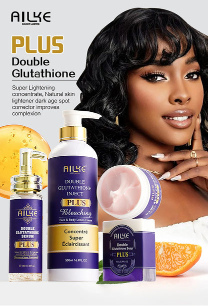AILKE Glutathione Lightening Body Lotion – Moisturizing & Hydrating for Even Skin Tone and Dark Spot Improvement