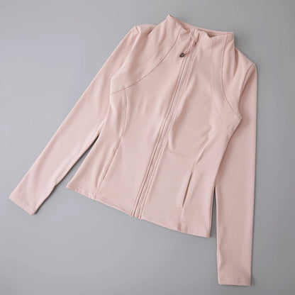 New Yoga Wear Ladies Coat – High Elastic Loose Fitness Top, Long Sleeve Stand-Up Collar for Exercise