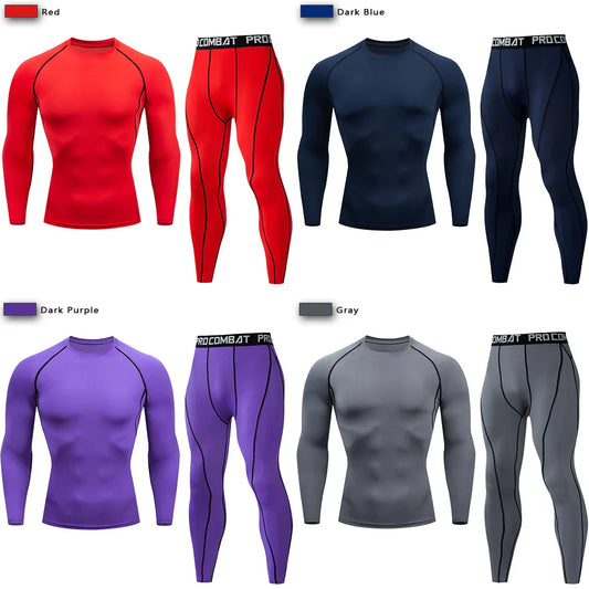 2-Piece Men’s Compression Sportswear Set — Gym, Yoga, Workout & Jogging Tracksuit