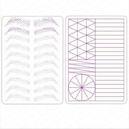 Silicone Practice Skin for Permanent Makeup — Double-Sided Latex Sheet with Brows Design for Hair Stroke Training