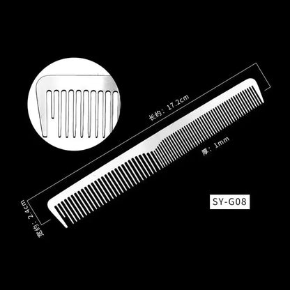 Ultra-Thin Titanium Steel Hairdressing Comb – Professional Men’s Point-Tail Hair Styling Brush