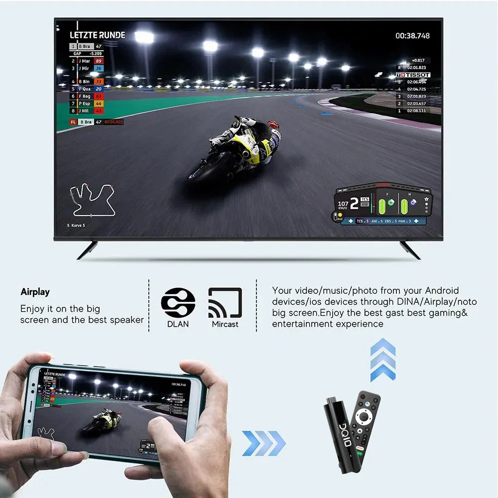LEMFO DQ10 ATV Mini TV Stick – Android 13, 8K Video, 4K Wifi6, Voice Remote Smart TV Box