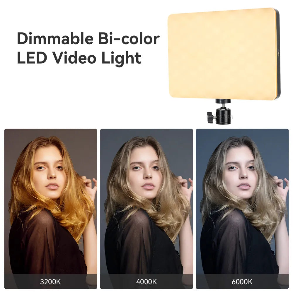 8"/12" LED Video Light Panel Kit – Photography & Streaming Studio Lamp with Tripod Stand for YouTube Live Shoots