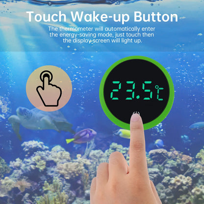 Cordless Digital Aquarium Thermometer – LED Display Fish Tank Temperature Gauge & Control