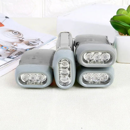 3 LED Hand Press Dynamo Crank Flashlight - Wind-Up Torch Light & Camping Lamp for Outdoor & Home Use