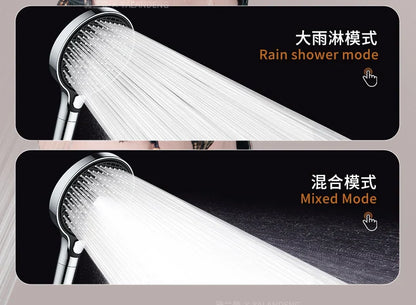 15cm Large Panel High Pressure Shower Head with Filter – 3 Modes Rainfall Spray Nozzle for Bathroom Accessories