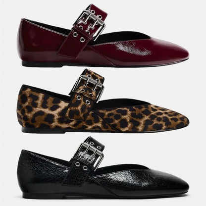2024 Women’s Flats – Autumn Pointed Toe Loafers & Ballerinas, Retro Leopard Print Dress Shoes for Fall (Zapatos De Mujer)