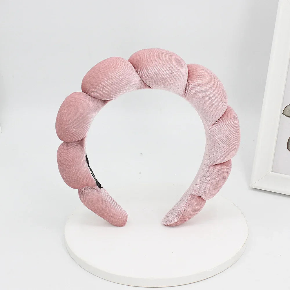 Velvet Sponge Spa Headband – Wide Padded Makeup & Face Washing Hairband for Skincare, Shower & Beauty Routine for Women & Girls
