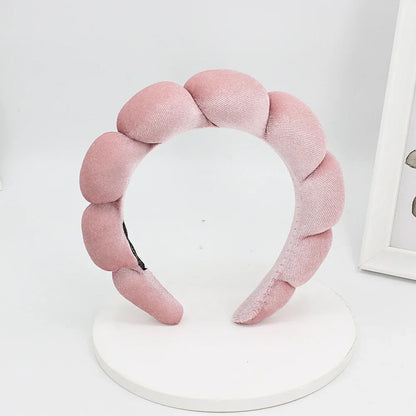 Velvet Sponge Spa Headband – Wide Padded Makeup & Face Washing Hairband for Skincare, Shower & Beauty Routine for Women & Girls