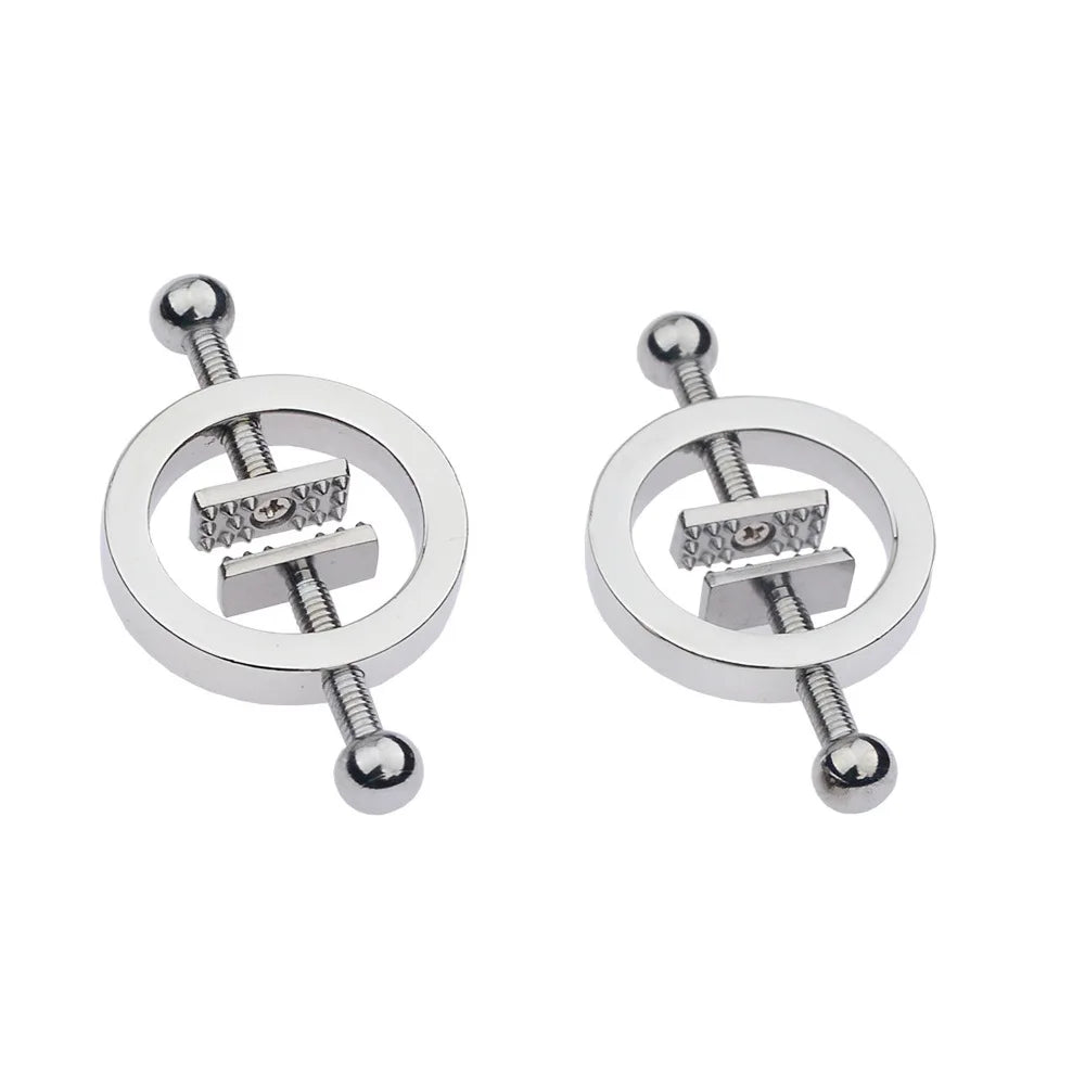 Stainless Steel Adjustable Nipple Clips — Erotic Breast Stimulation, Bondage Restraint Fetish BDSM Sex Toy for Women