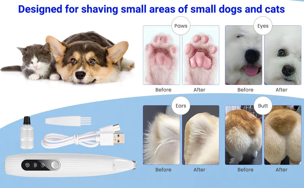 Portable LED Pet Nail Grinder – Rechargeable Cordless Paw Trimmer for Dogs, Cats & Small Pets