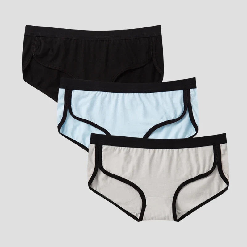 BANNIROU 3Pcs Women’s Cotton Briefs - Soft Breathable Low-Rise Sports Fitness Panties & Everyday Lingerie Underwear
