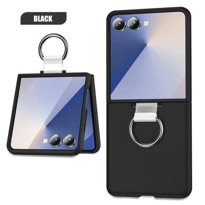 Shockproof Ring Holder Case for Samsung Galaxy Z Flip 7/6/5/4/3 5G - Hard PC Armor Protective Back Cover