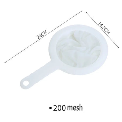 Ultra Fine Mesh Strainer Spoon – 100/200/400 Mesh Washable Nylon Filter Sieve for Soy Milk, Juice, Coffee & Tea Kitchen Colander Tool
