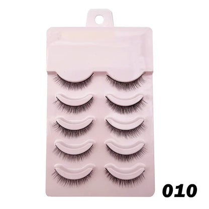 Manga Style Soft Natural False Eyelashes Wispy Thick Daily Wear Makeup Lashes