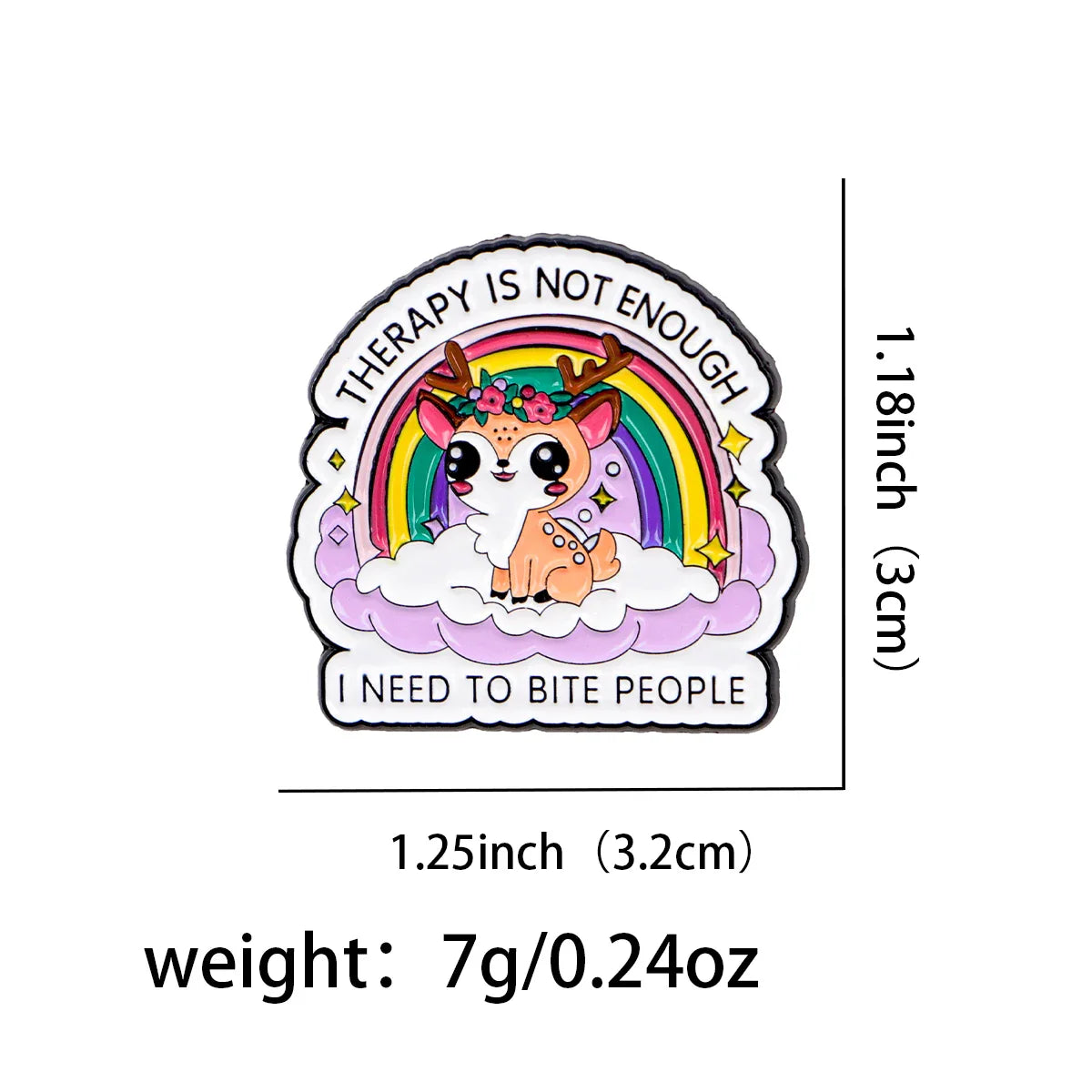 Funny Quotes Deer Enamel Pin – Cute Rainbow Lapel Brooch for Backpack, Clothing & Accessories, Fashion Jewelry Gift