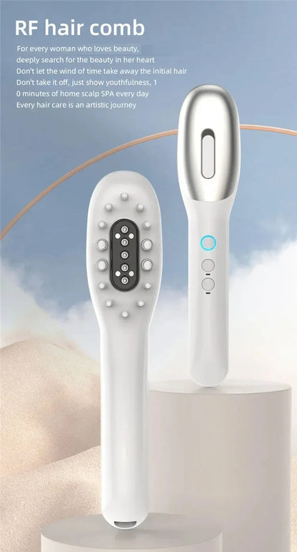 Electric EMS Scalp Massager Comb – LED Light Head Massager with Hair Oil Applicator for Relaxation & Hair Growth, Suitable for All Hairstyles