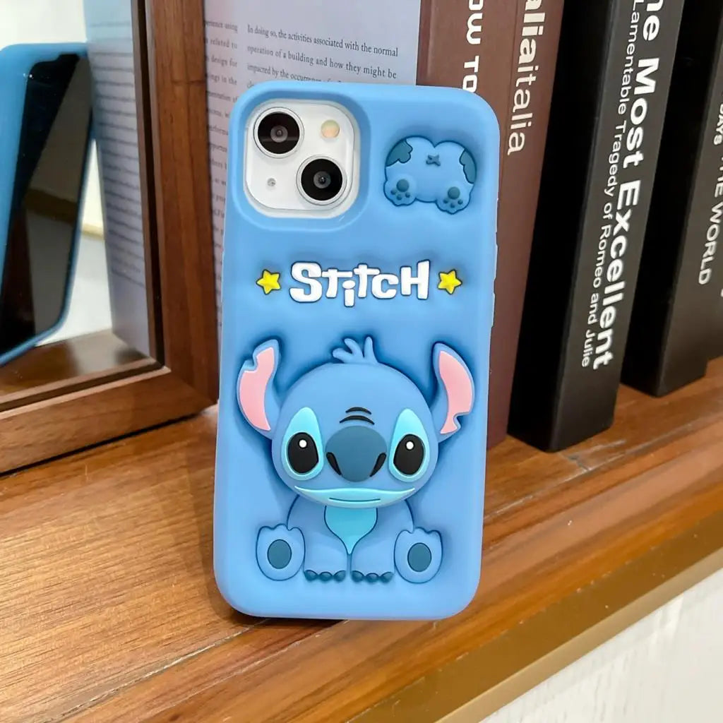 3D Kitty Face Phone Case — Soft Silicone Cartoon Grip Tok Holder for iPhone 11-16 Pro Max