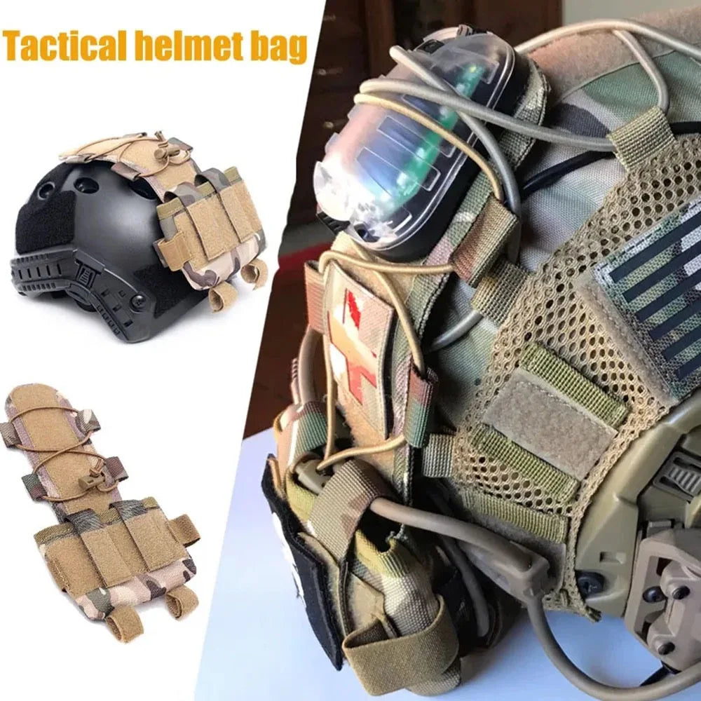 Tactical Helmet Battery Pouch Counterweight Storage Bag with Hook Loop for Fast Helmet