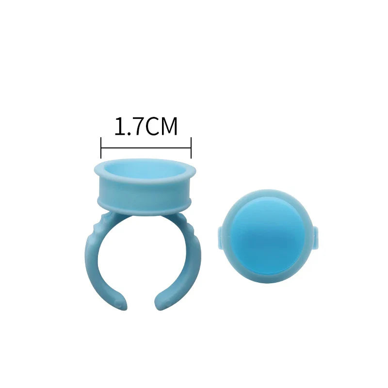 AILEISHI 100PCS Disposable Eyelash Glue Cup Rings – Lash Extension Pigment Holder Tattoo Makeup Tools
