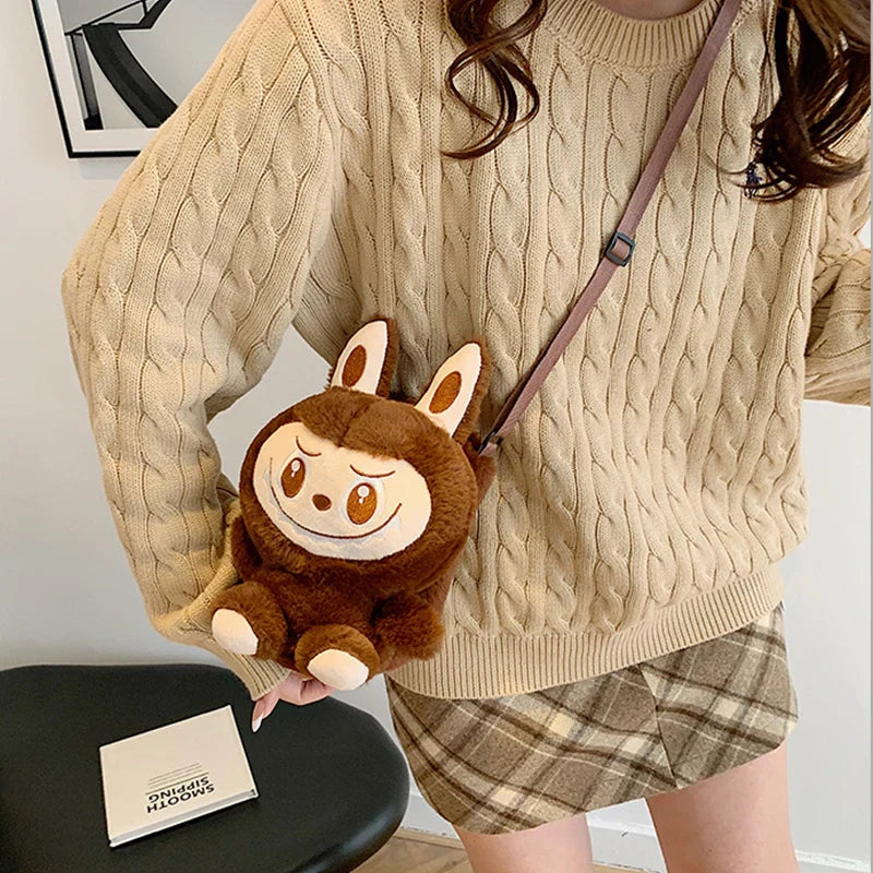 Fashion Cute Plush Doll Crossbody Bag — Multifunctional Phone Pouch & Toy, Versatile Birthday Gift for Girls