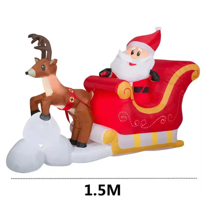 2.1M Inflatable Christmas Decoration – Santa Claus Riding Sled with Reindeer for Indoor & Outdoor Garden and Party Decor