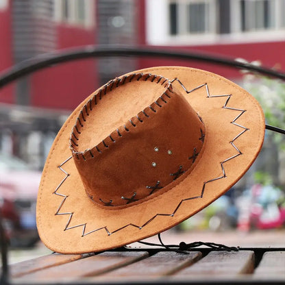 Unisex Western Cowboy Hat – Suede Cowgirl & Cowboy Style for Fashion & Party Wear