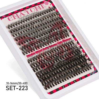 Individual Cluster Lashes – 20-100D Natural Look DIY Eyelash Extensions, 280pcs Mixed Tray Volume Lashes