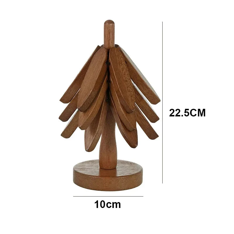 Tree Design Wooden Trivet – Decorative Heat-Resistant Table Mat & Pot Coaster