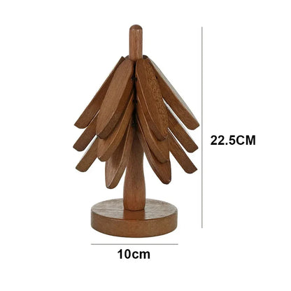 Tree Design Wooden Trivet – Decorative Heat-Resistant Table Mat & Pot Coaster