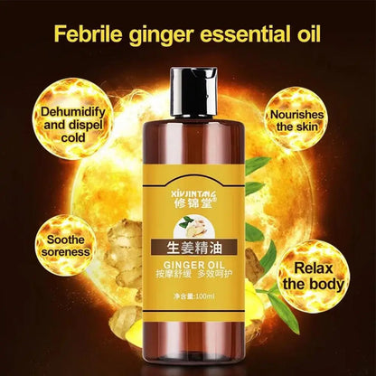 Ginger Essential Oil - Pure Plant Massage Oil for Moisturizing, Hydrating & Spa Body Care