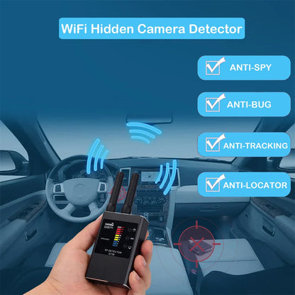 G638 Anti-Spy Wireless RF Signal Detector — GSM, GPS Tracker & Hidden Camera Finder, Professional Military Version