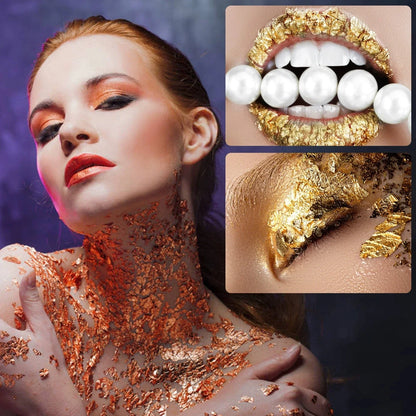 4 Bottles Gold Foil Flakes - Epoxy Resin Craft, Jewelry Making & Nail Art Decoration Supplies