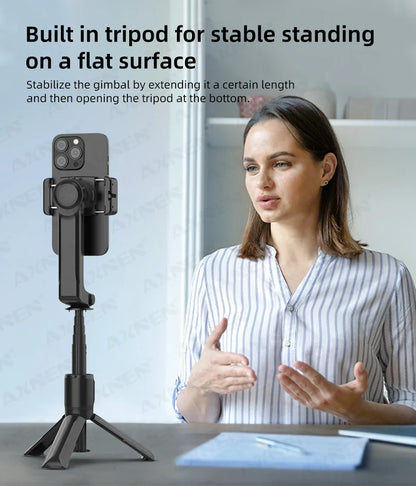 AXNEN HQ2 Series Handheld Mobile Phone Stabilizer – Smartphone Gimbal & GoPro Extension Rod Selfie Stick Tripod