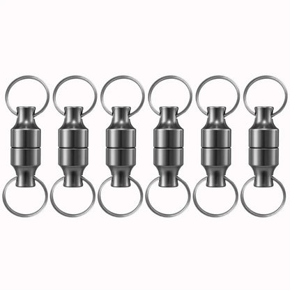 Strong Magnetic Keychain with Metal Ring – Anti-Loss Carbon Steel Car Key Holder Necklace & Storage Hanging Tool (1 Pair / 10PCS)