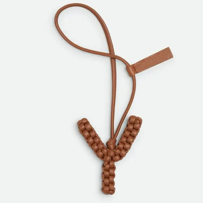 Woven Leather Letter Bag Charm – Luxury Handwoven Pendant Ornament for Women’s Handbags, Fashionable Bag Decoration Accessory