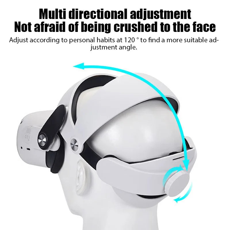 Adjustable Head Strap for Oculus Quest 2 - Comfortable, Replaceable VR Headwear Glasses Accessory