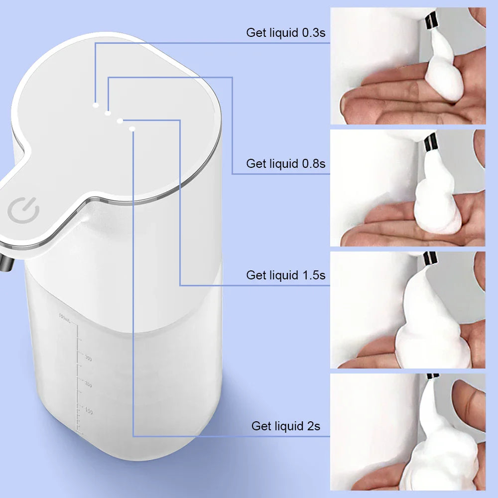 Automatic Touchless Foam Soap Dispenser - Type-C Charging High Capacity Smart Liquid Soap Dispenser with Adjustable Switch
