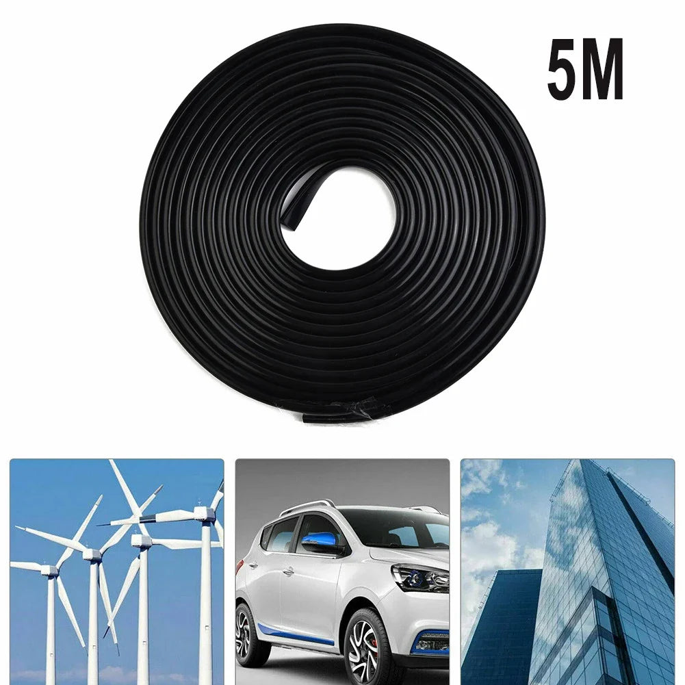 5M Car Door Edge Protector Strip - U Shape Rubber Seal Trim 11x5mm Auto Door Guard for Scratch Protection, Sealing & Decoration