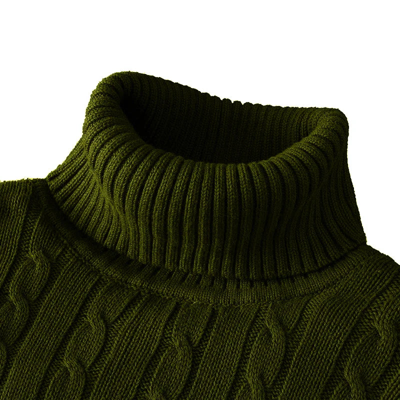 New Turtleneck Sweater for Men - Casual Rollneck Knitted Jumper, Warm Woolen Sweater
