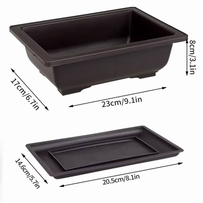 Purple Clay Succulent Plant Pots – Outdoor Garden Bonsai Planters, Rectangular & Square