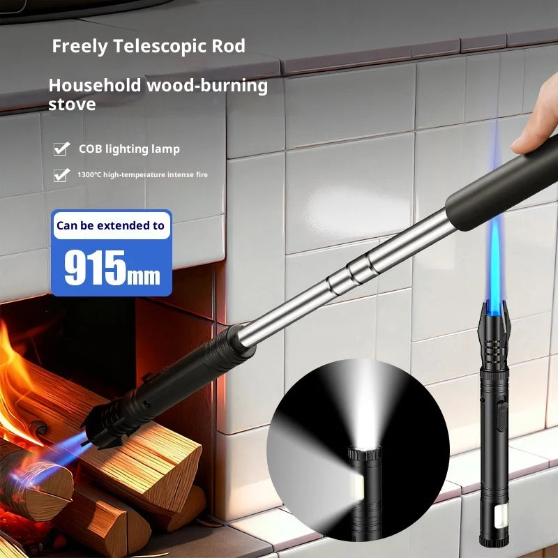 BBQ Turbo Gas Lighter – Windproof Metal Torch for Barbecue, Kitchen, Cigar & Smoking