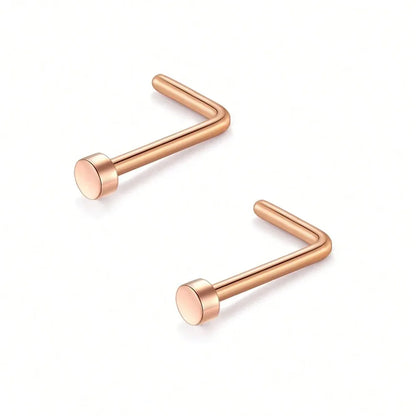 20G Stainless Steel L-Shaped Nose Stud Ring – 2mm Ball Twister Screw Nose Piercing Jewelry for Women & Men Stylish Body Accessory