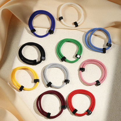 Colorful Double Adjustable Rope Bracelet – Handwoven Versatile Couple Gift