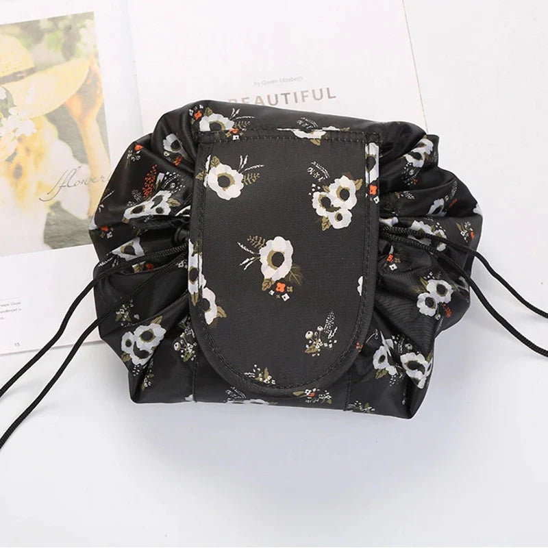 Women’s Drawstring Cosmetic Bag — Portable Waterproof Travel Makeup Organizer & Toiletry Beauty Pouch