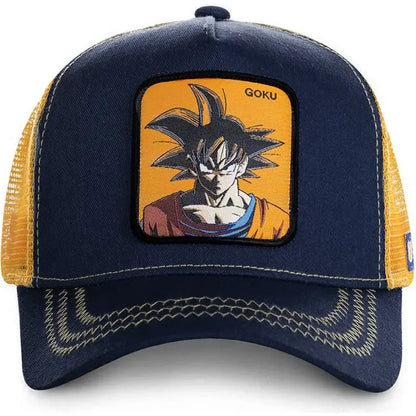 Dragon Ball Son Goku Cap - Embroidered Hip Hop Trucker Mesh Hat Adjustable Summer Travel Sun Visor for Men